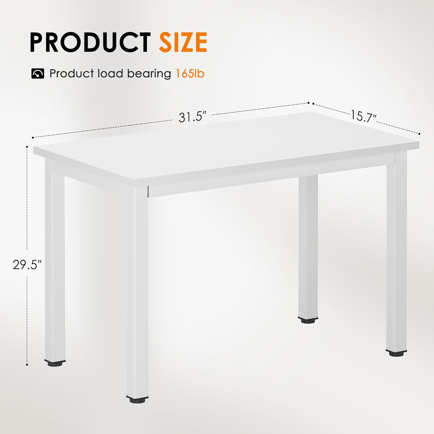 DlandHome 47 inches Medium Computer Desk for Bedroom, Retro