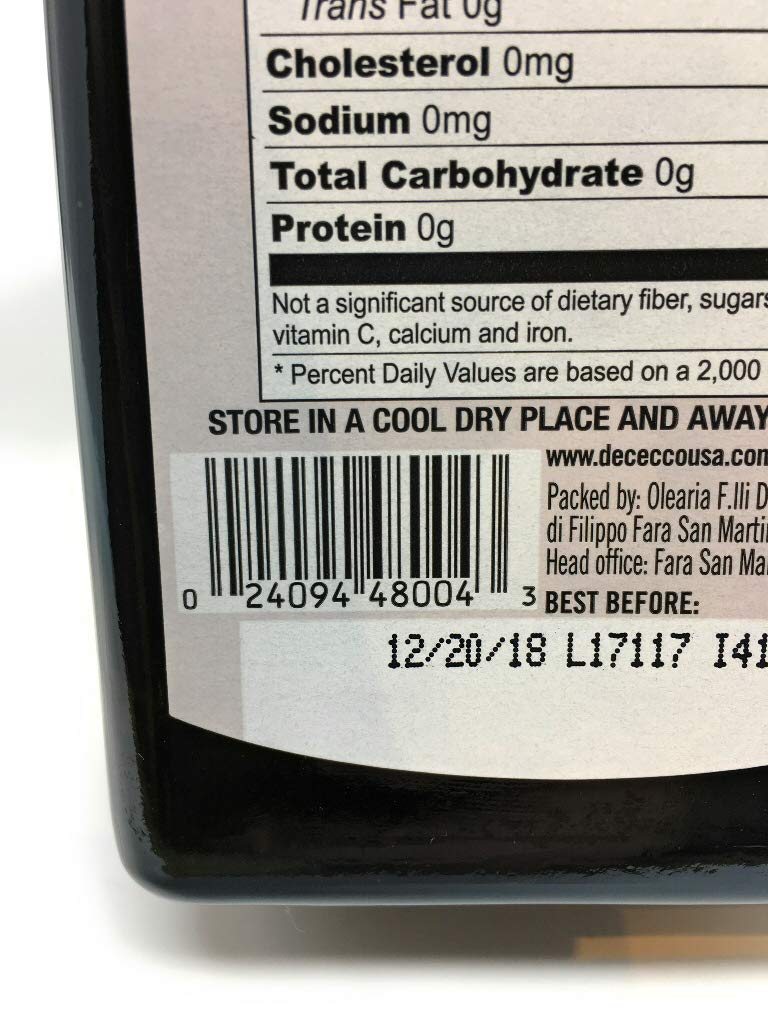 De Cecco Extra Virgin Olive Oil, Classico, Cold Extraction, Great for Cooking & Smooth Taste, 16.9 Fl Oz