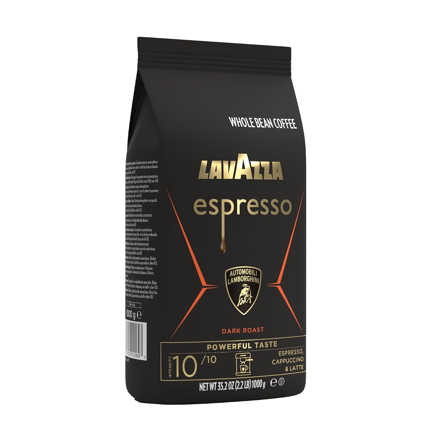 Lavazza Super Crema Whole Bean Coffee, Medium Espresso Roast, Arabica and Robusta Blend, 2.2 lb Bag, Package May Vary (Pack of 1)