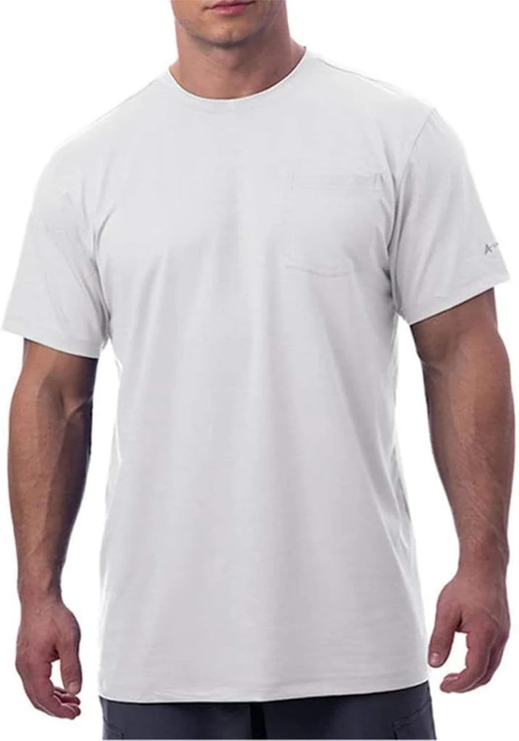 Arctic Cool Men’s Crew Neck Instant Cooling Pocket Workwear Moisture Wicking Performance UPF 50+ Short Sleeve Shirt