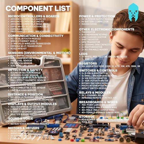 GAR Monster Starter Kit for Arduino - Robotics & IoT Development | Comprehensive 5-Board Set: Uno R3, Mega 2560, Nano V3, ESP32 WiFi+BT