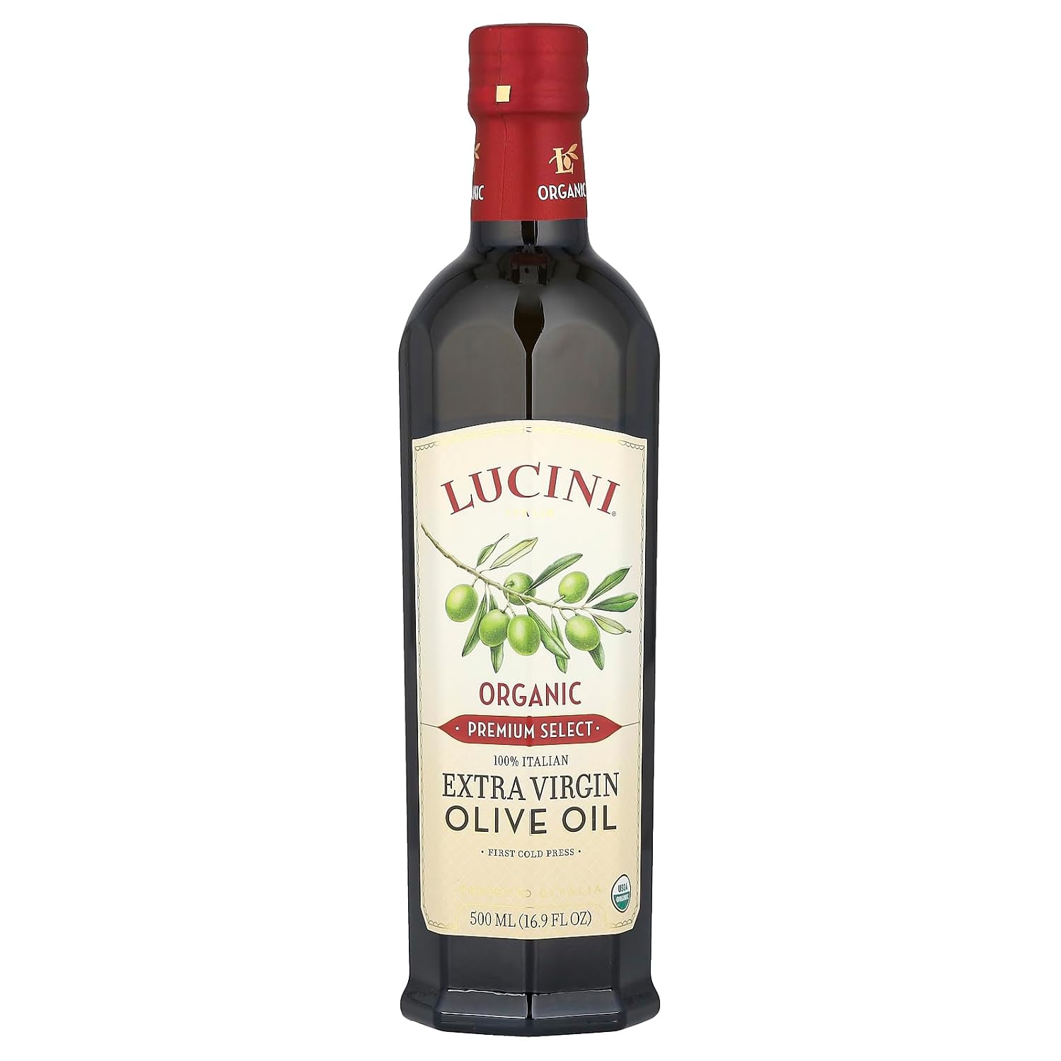 Premium Select, Organic Extra Virgin Olive Oil, 16.9 fl oz (500 ml), Lucini