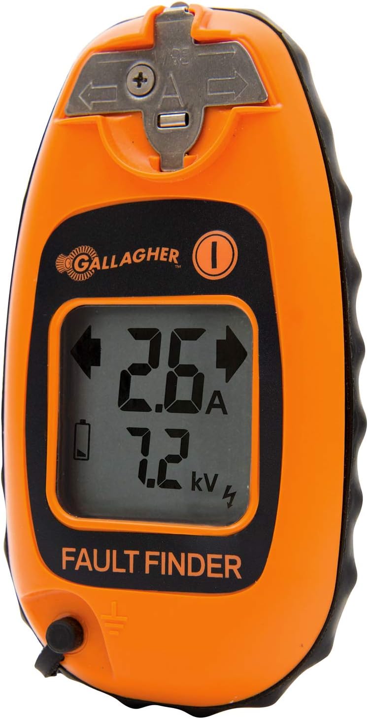 Gallagher Smartfix Fence Volt & Current Meter | Fault Finder for Electric Fencing | Digital Display with Directional Arrows | Measures Voltage