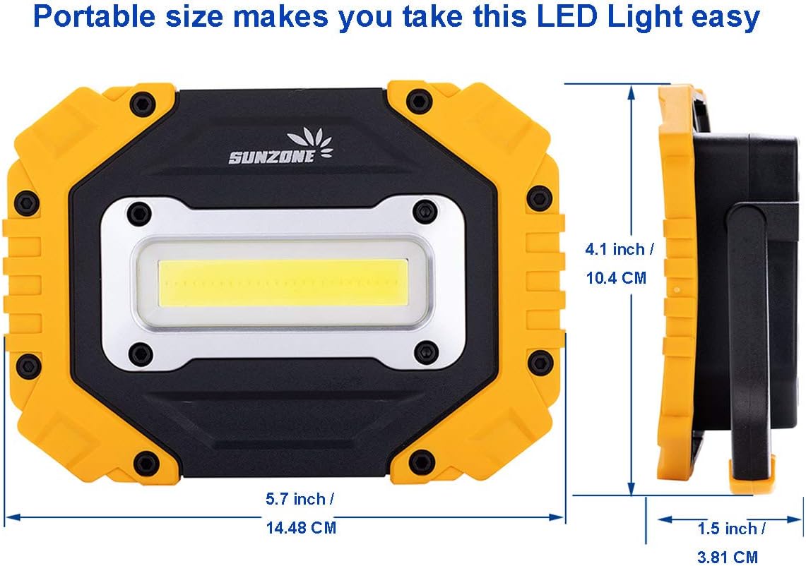 Sunzone LED Work Light, Rechargeable Work Lights with Magnetic Base, 2 Pack
