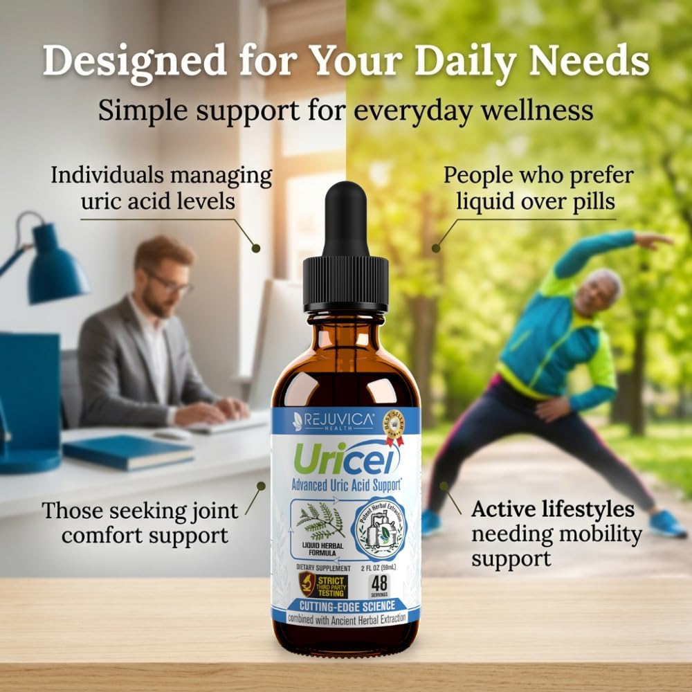 Uricel - Uric Acid Supplement - Tart Cherry & Chanca Piedra & Raw - 2 fl oz