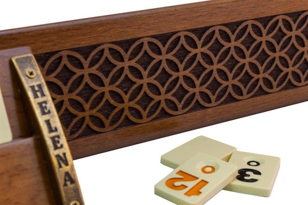 Begonia Engraved Rummy Board Game Set - Handmade Straight Rummicube Game Set (New) | Gift for Father - Turkish Okey
