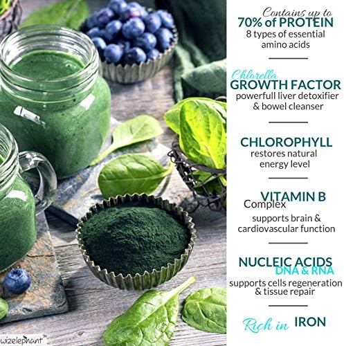 Chlorella Spirulina Powder Organic | Super Greens Powder and Smoothie Mix | Rich in Chlorophyll for Immune Support and Energy | Raw Vegan Protein