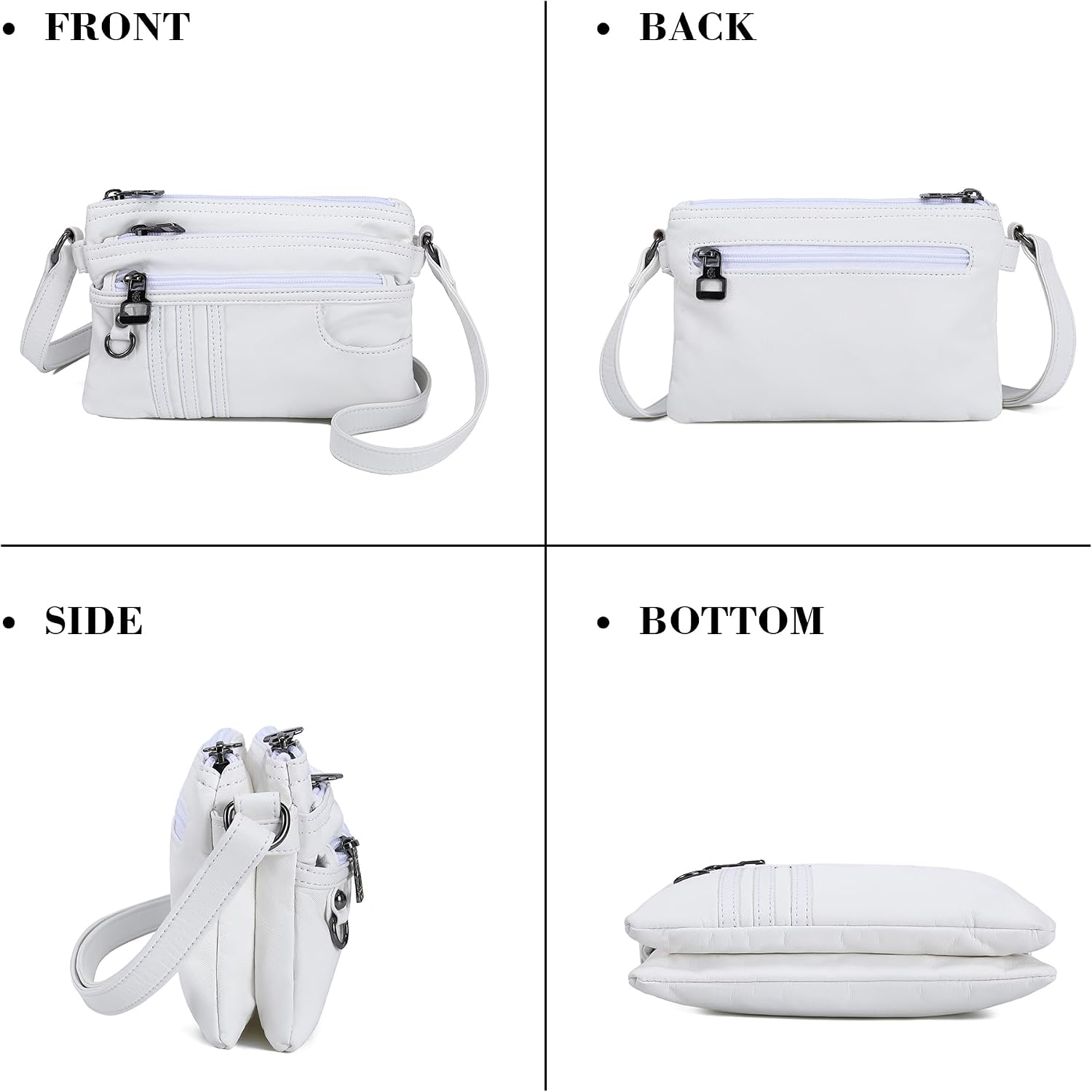 MINICAT Multi Pocket Small Crossbody Purses for Women Everyday Shoulder Bag | Lightweight Organizer, Cross body Bag with Multiple Zipper Pockets, Vegan Leather, Phone Purse for Travel Casual Daily