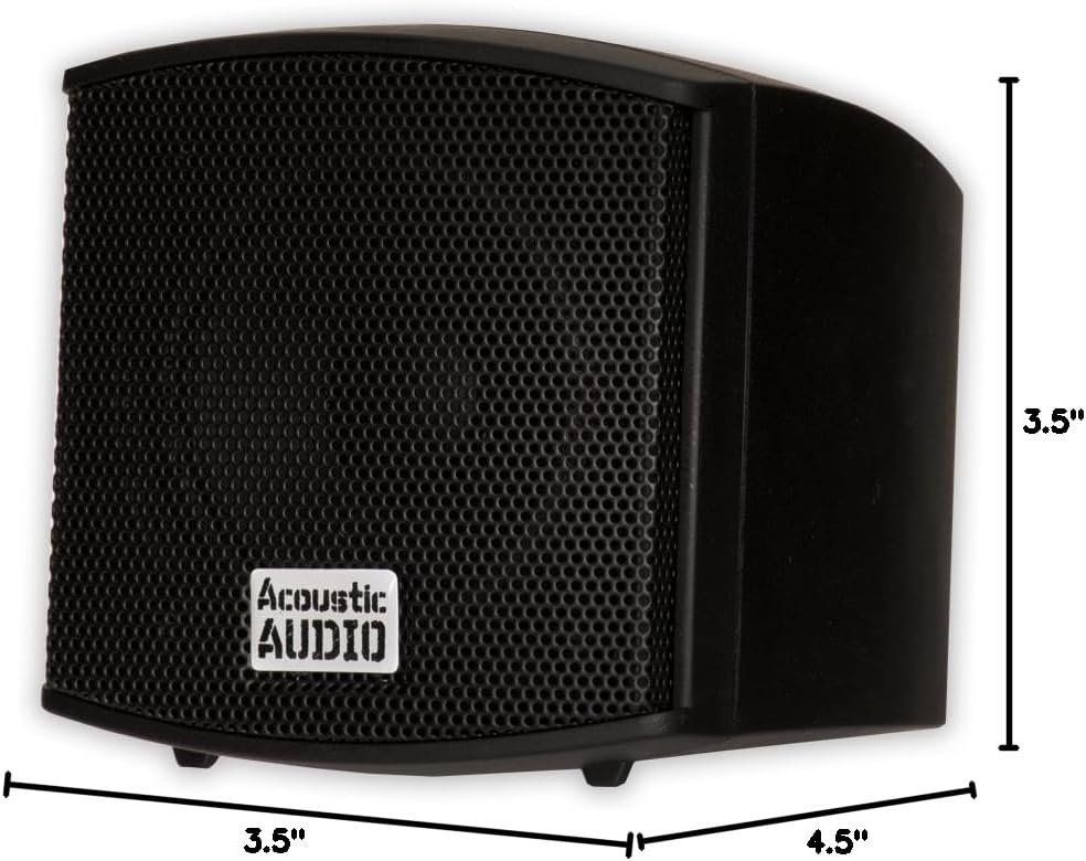 Acoustic Audio AA321B Mountable Indoor Speakers 400 Watts Black Bookshelf Pair