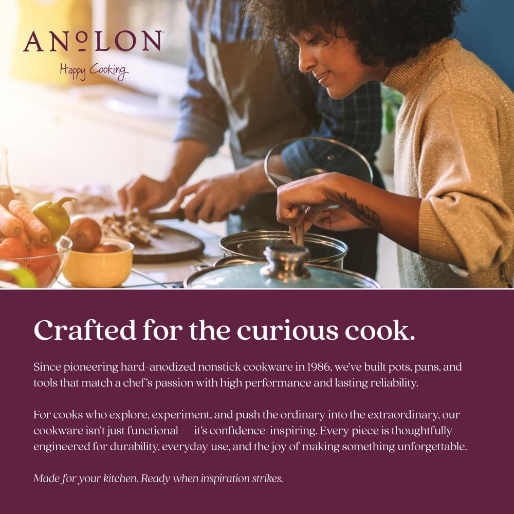Anolon Nouvelle Stainless Steel Cookware Pots and Pans Set, 10 Piece | Stainless Steel Cookware Set with Lids, Oven Safe to 500°F, Durable Everyday Cooking, Dishwasher Safe