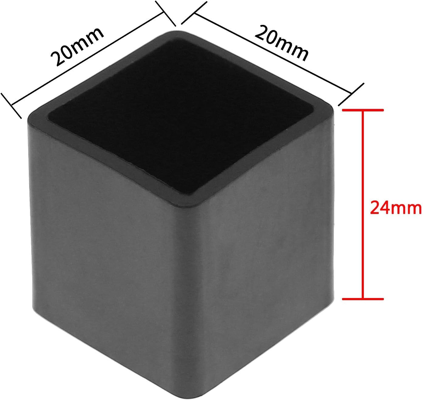 Bonsicoky 20Pcs Rectangle Rubber Furniture Leg Caps (3/4" x 1-1/2"), Vinyl Flexible Chair Leg Floor Protectors for Patio Indoor Chair Table Bed