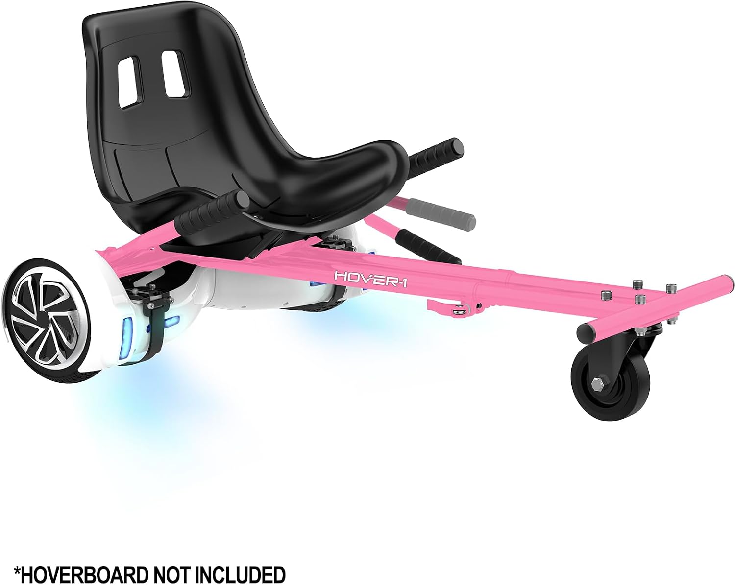 Hover-1 Buggy Hoverboard Attachment - Compatible with Most 6.5" & 8" Electric Hoverboards, Hand-Operated Rear Wheel Control, Adjustable Frame & Straps