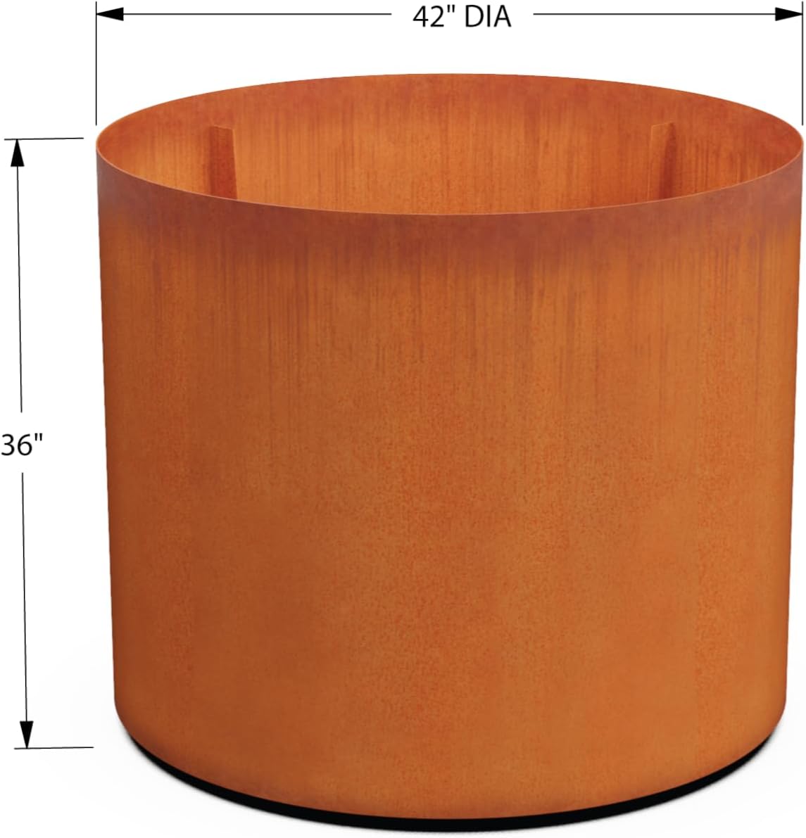 Plantercraft Large Round Planters for Outdoor Plants - 24 Inch Corten Steel Planter for Patio