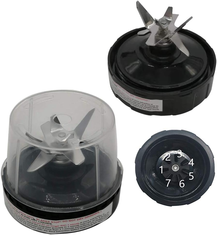 2pcs Replacement Pro Blade with 7 male Fins Gear on Bottom of Blade for Nutri ninja pro BL450 30/BL 456 30/ BL451 30/BN400/BN750, BN750C, BN751, BN800