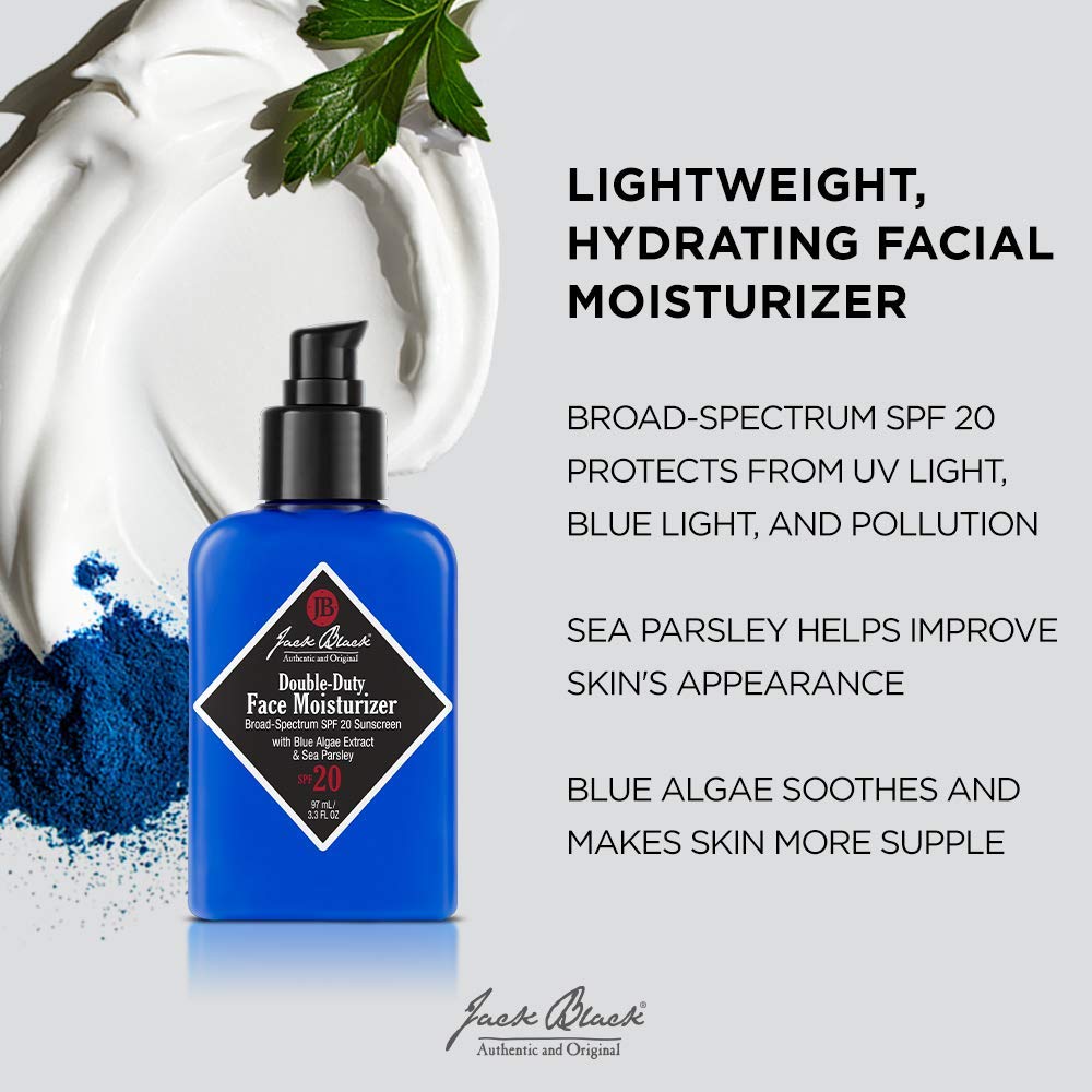 Jack Black Double Duty Face Moisturizer with SPF 20, Facial Moisturizer Face Cream for Men, Mens Facial Lotion with SPF, Gifts for Men