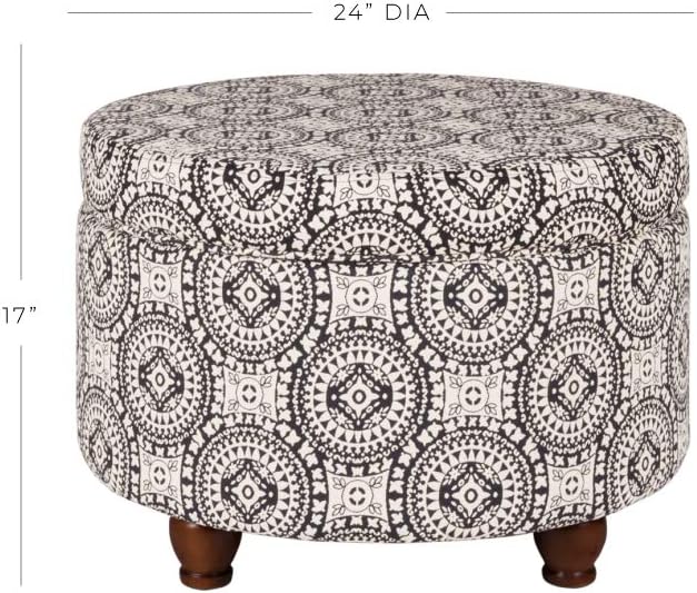 HomePop 24" Large Leatherette Storage Ottoman - Distressed Brown Faux Leather