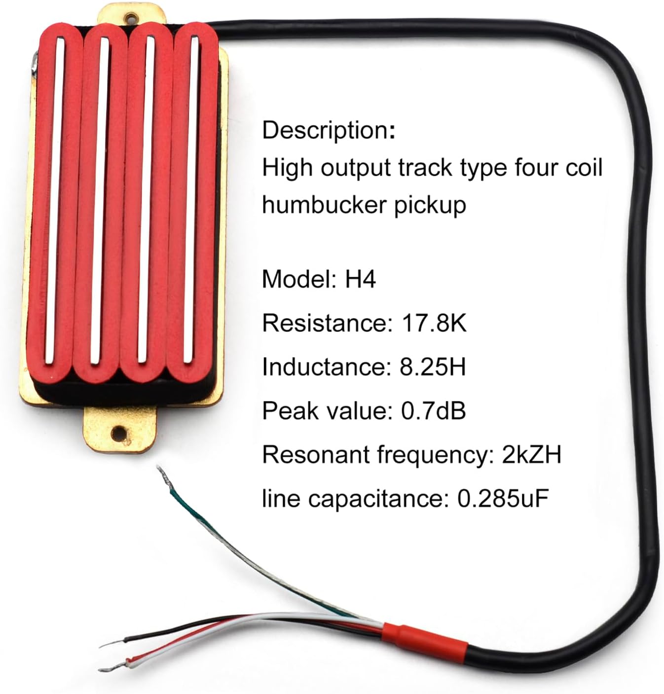 SAPHUE 2-Dual Blade Electric Guitar High Output Track Type Four Coil Humbucker Pickup Black