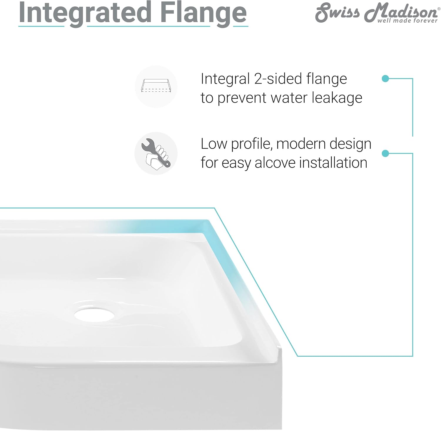 Voltaire 32" x 32" Acrylic White, Single-Threshold, Center Drain, Neo-angle Shower Base