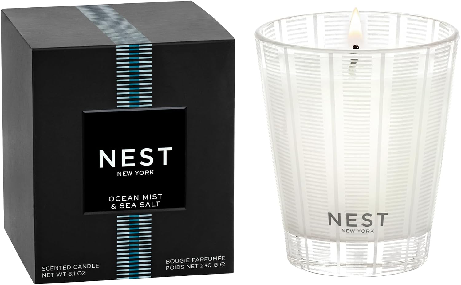 NEST New York Scented Classic Candle, Grapefruit - 8.1 oz - Up to 60-Hour Burn Time - Reusable Glass Vessel