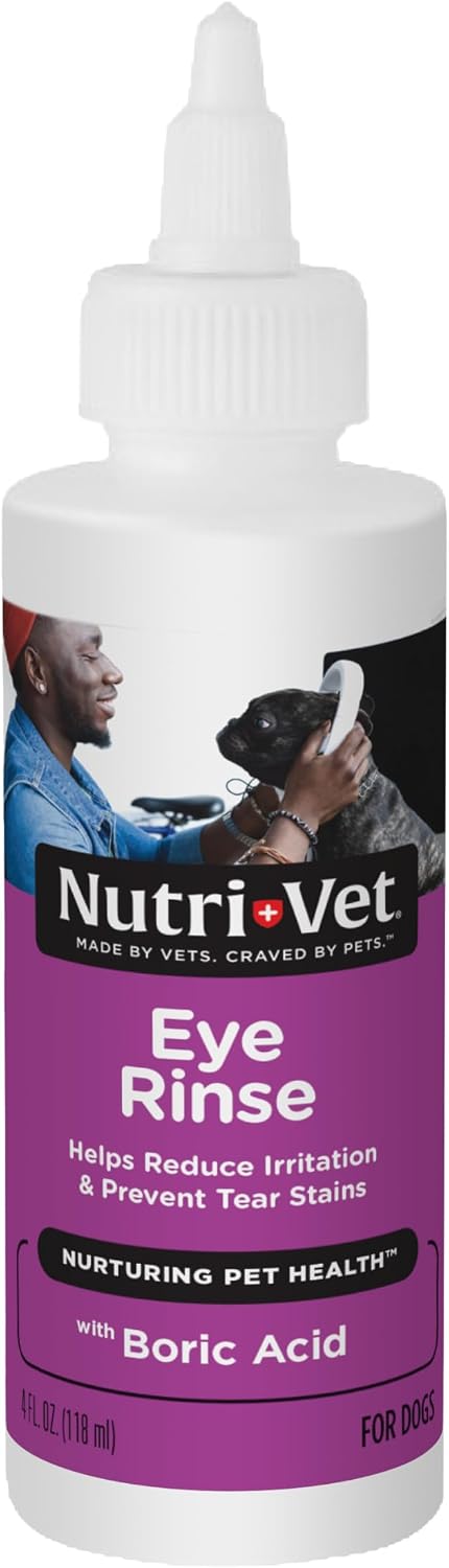 Nutri-Vet Dog Eye Wash, Tear Stain Remover for Dogs, Pet Eye Rinse, 4oz | Eye Wash for Dogs, Dog Eye Cleaner, Tear Stains, Pet Safe Formula