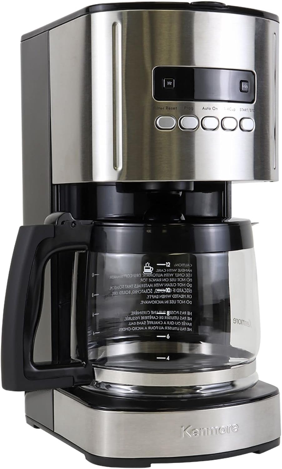 Kenmore Coffee Maker 12 cup Drip Coffee Machine Reusable Filter Programmable Timer Digital Display Aroma Control Glass Carafe Charcoal Water Filter