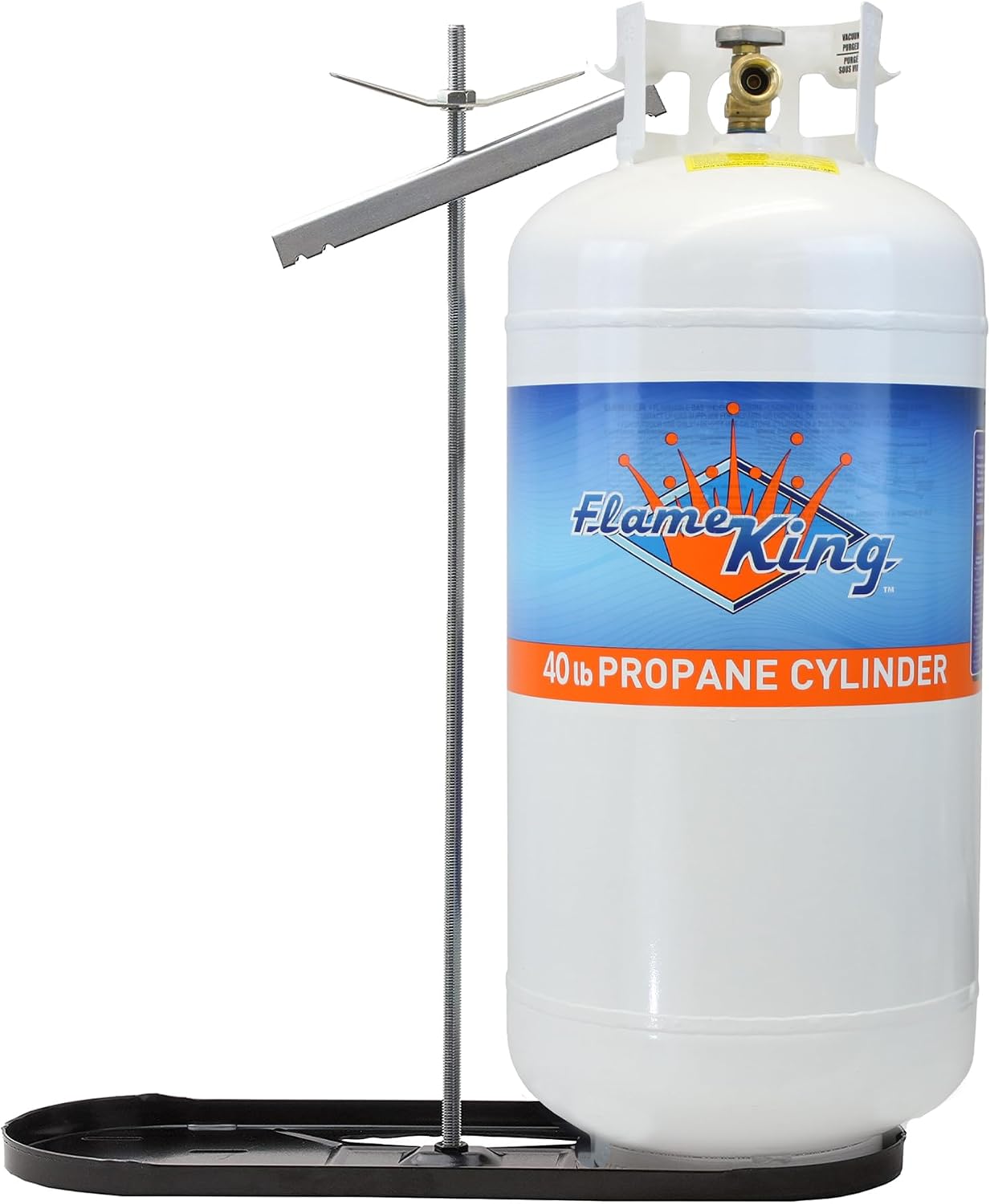 Flame King 40 Pound Steel Propane Tank Cylinder/Regulator/Mounting Rack Kit