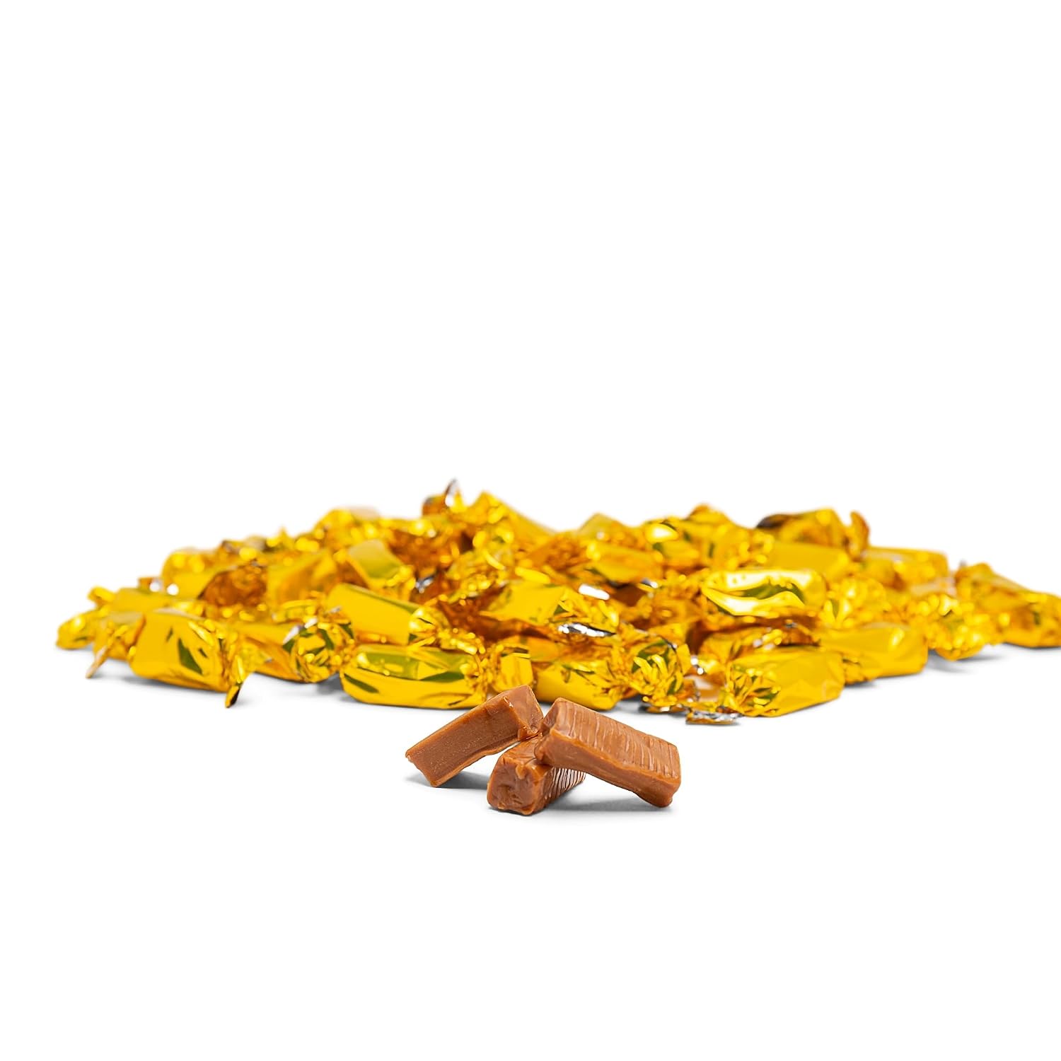 Candy Envy - Individually Wrapped Caramels - Gold Wrapper - 2 Pound Bulk Gold Candy