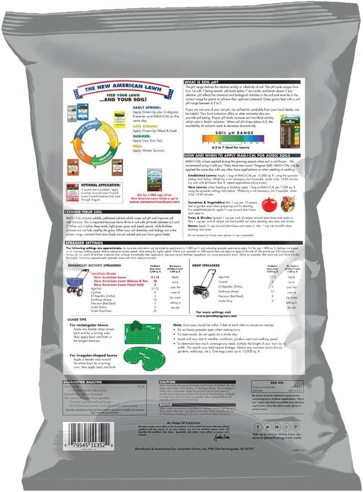 Jonathan Green 11352 Mag-i-Cal Pelletized Calcium Fertilizer, Covers 15,000 Sq. Ft., Quantity 1