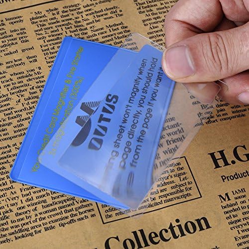 Outus 4 Pack Wallet Magnifier Cards Credit Card Magnifying Glass Fresnel Lens