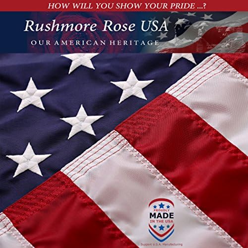 American Flag Made in USA | American Flags for Outside 3X5 | Premium US Flag 3X5 Heavy Duty Outdoor with Embroidered Stars and Sewn Stripes.