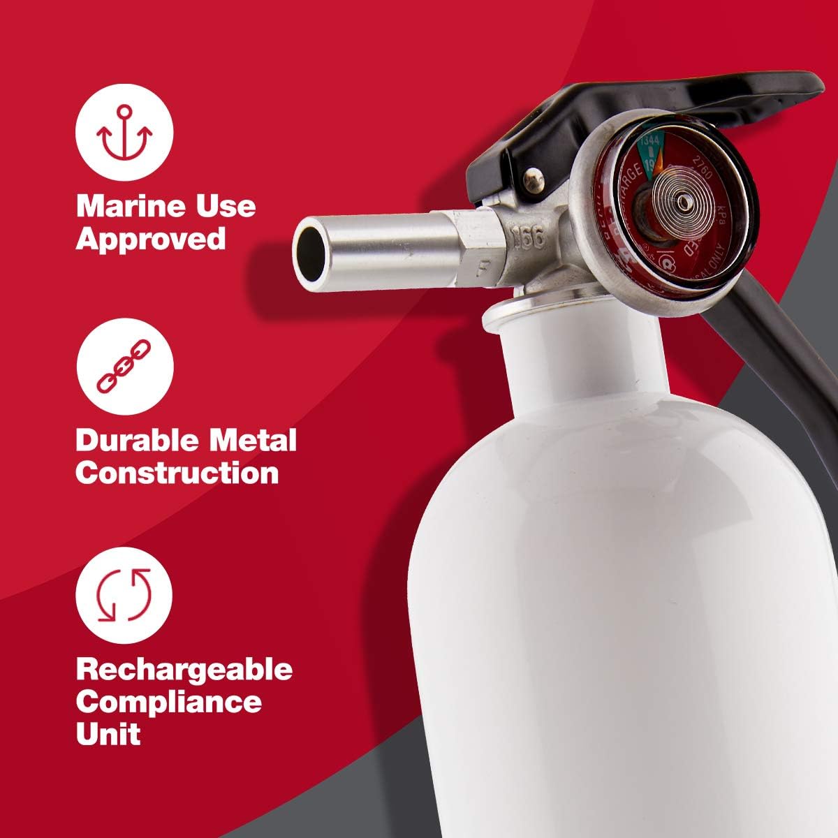First Alert Fire Extinguisher, Standard Garage Use | GARAGE10 UL RATED 10-B:C, Red 1-Pack