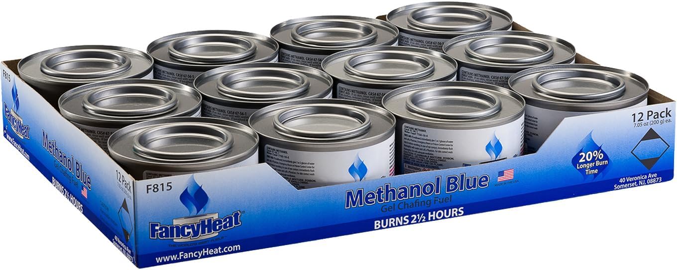 Methanol 7-Ounce Entertainment Cooking Fuel, 12 -Pack Gel Chafing Cans