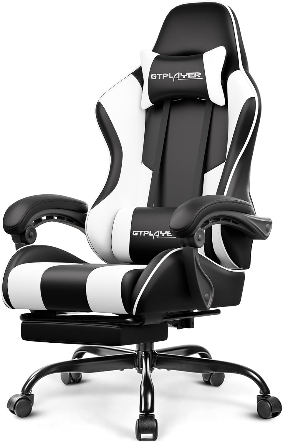 GTPLAYER Gaming Chair, Computer Chair with Footrest and Lumbar Support