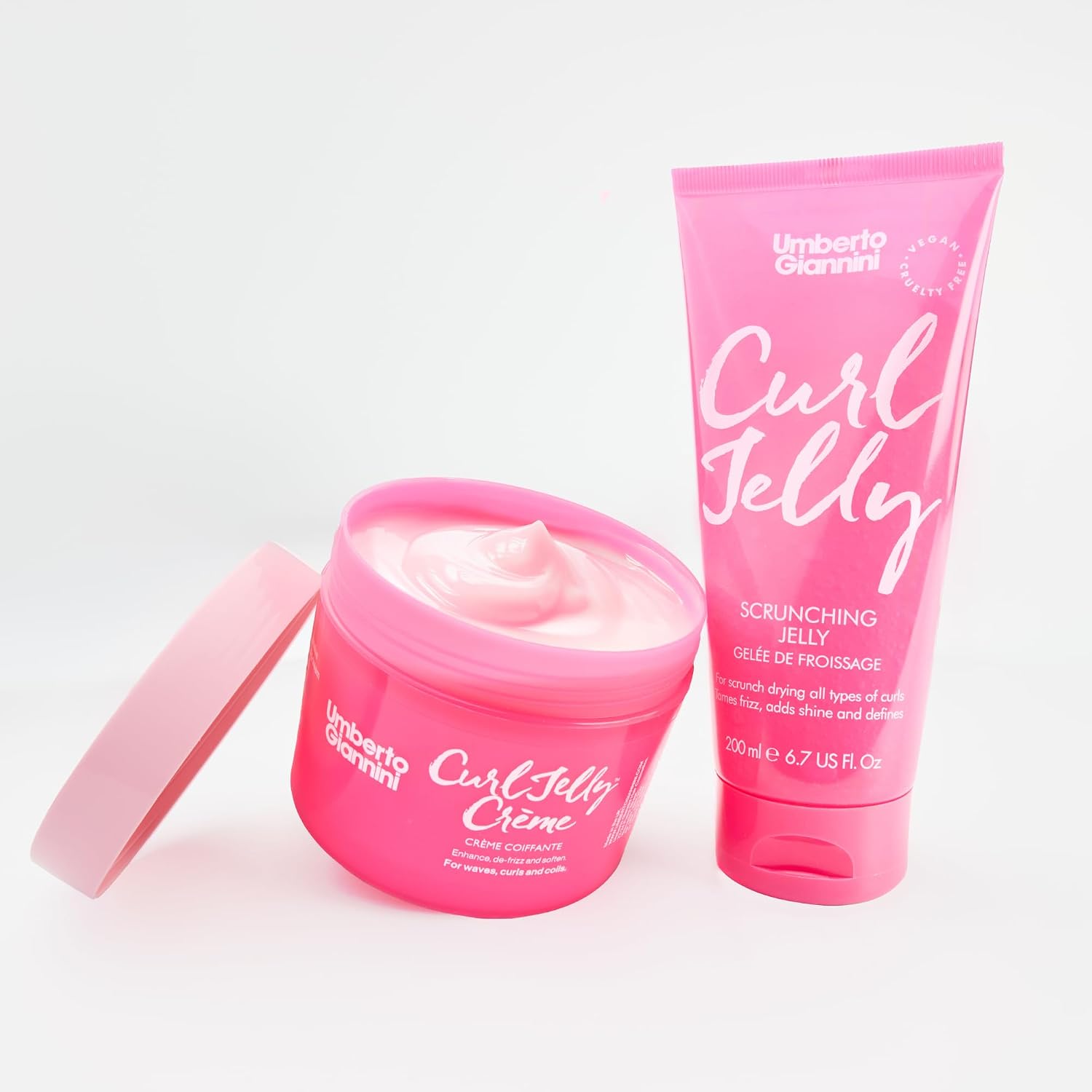 Umberto Giannini Curl Jelly Scrunching Jelly 6.7 fl Oz - Frizz Solution Defining Hair Gel for 2a-4c Curly, Wavy, Coily Hair - Vegan & Cruelty-Free