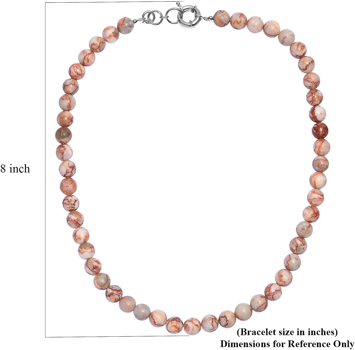 Pink Web Jasper 350.00 ctw Beaded Necklace in Platinum Plated 20 Inches