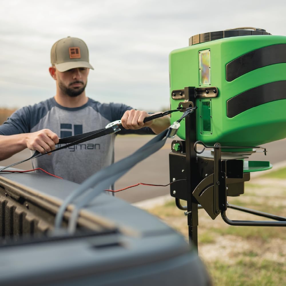 Hooyman ATV Seeder with 125 lb Hopper, Universal Mounting System, and Seed Rate Adjustment for Seeding and Land Management