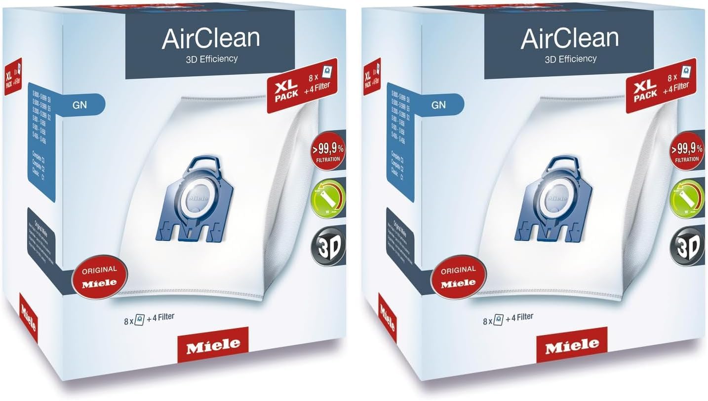Miele GN Vacuum Cleaner Bags, XL-Pack for Select Miele Canister Vacuums