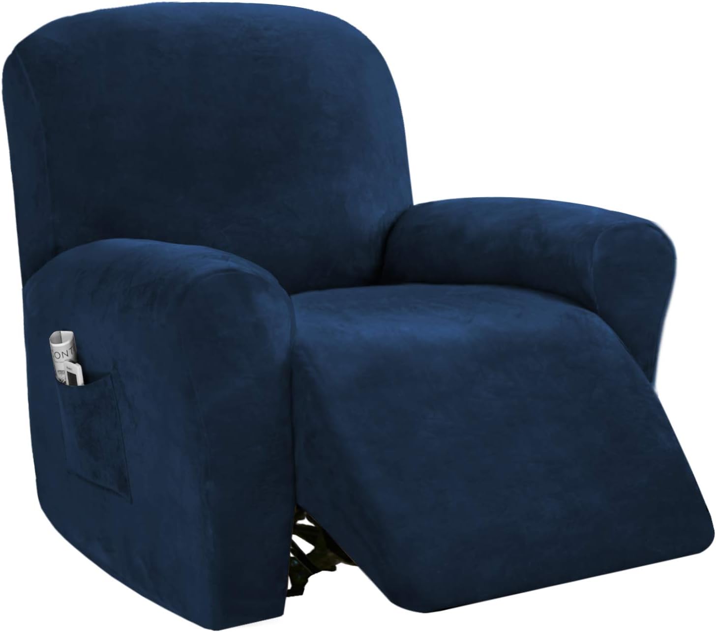 PrinceDeco Recliner Chair Cover Velvet Stretch Recliner Couch Covers 4-Pieces Style Recliner Chair Covers Recliner Cover for Reclining Chair