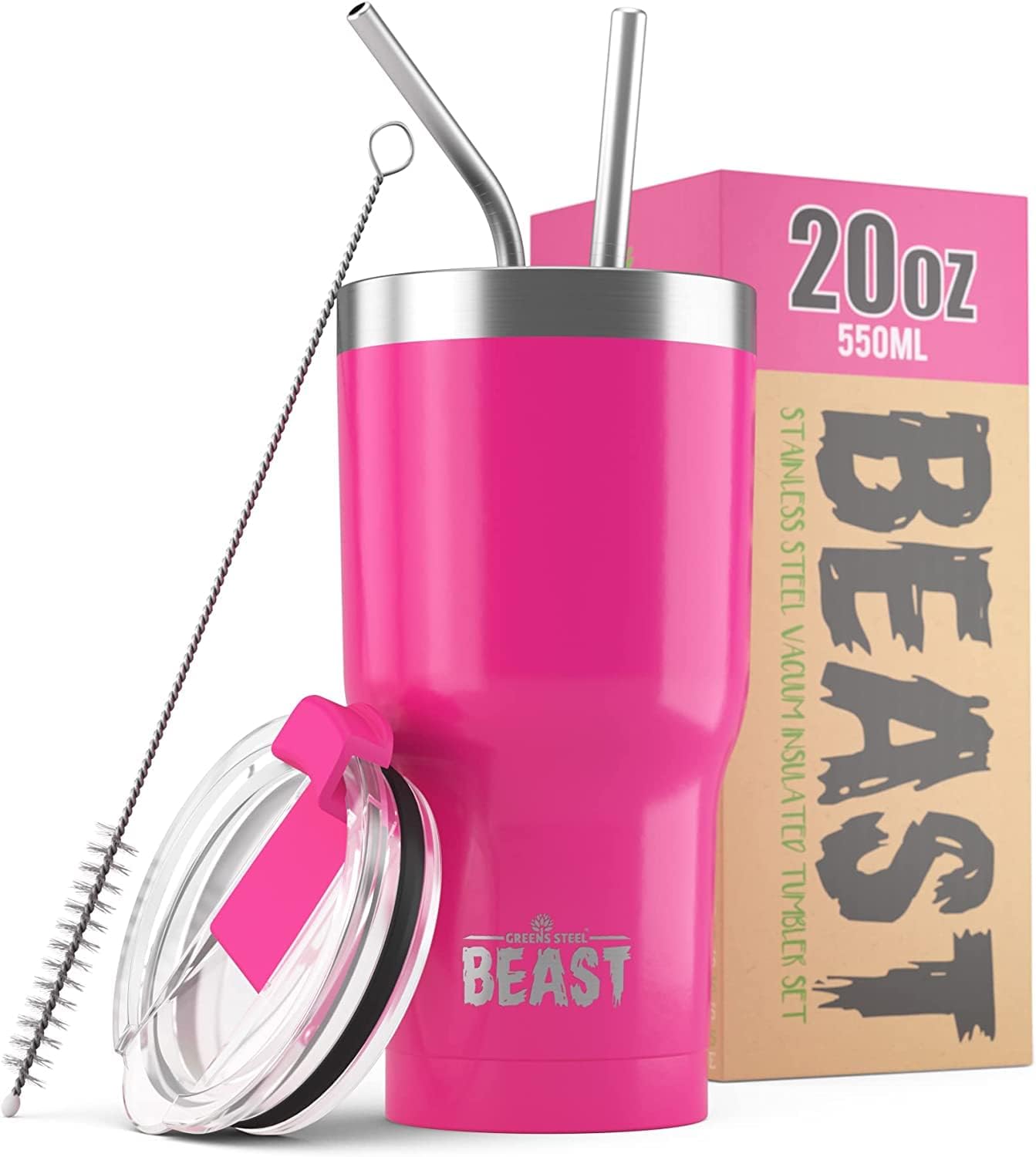 Beast 30 oz Tumbler Stainless Steel Vacuum Insulated Coffee Ice Cup Double Wall Travel Flask (Cupcake Pink)