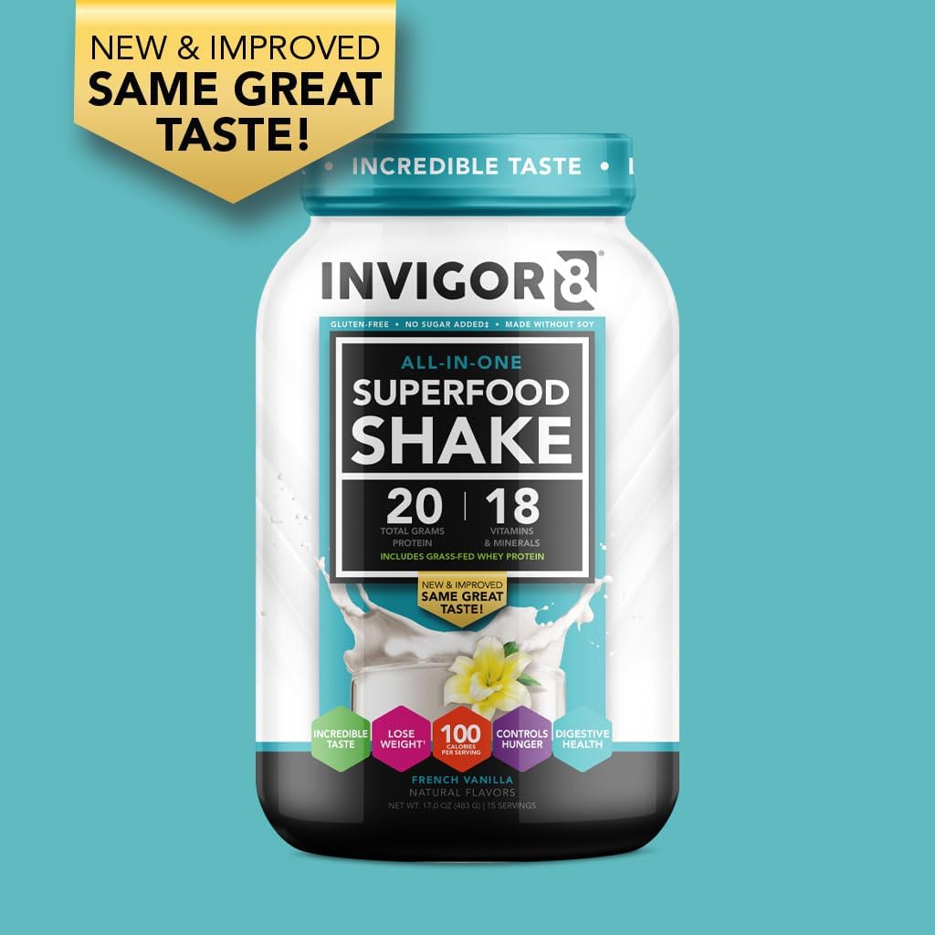 Superfood Grass Fed Whey Protein Isolate Shake Chocolate Brownie Gluten-Free and Non GMO Meal Replacement with Probiotics and Omega 3 (645g)