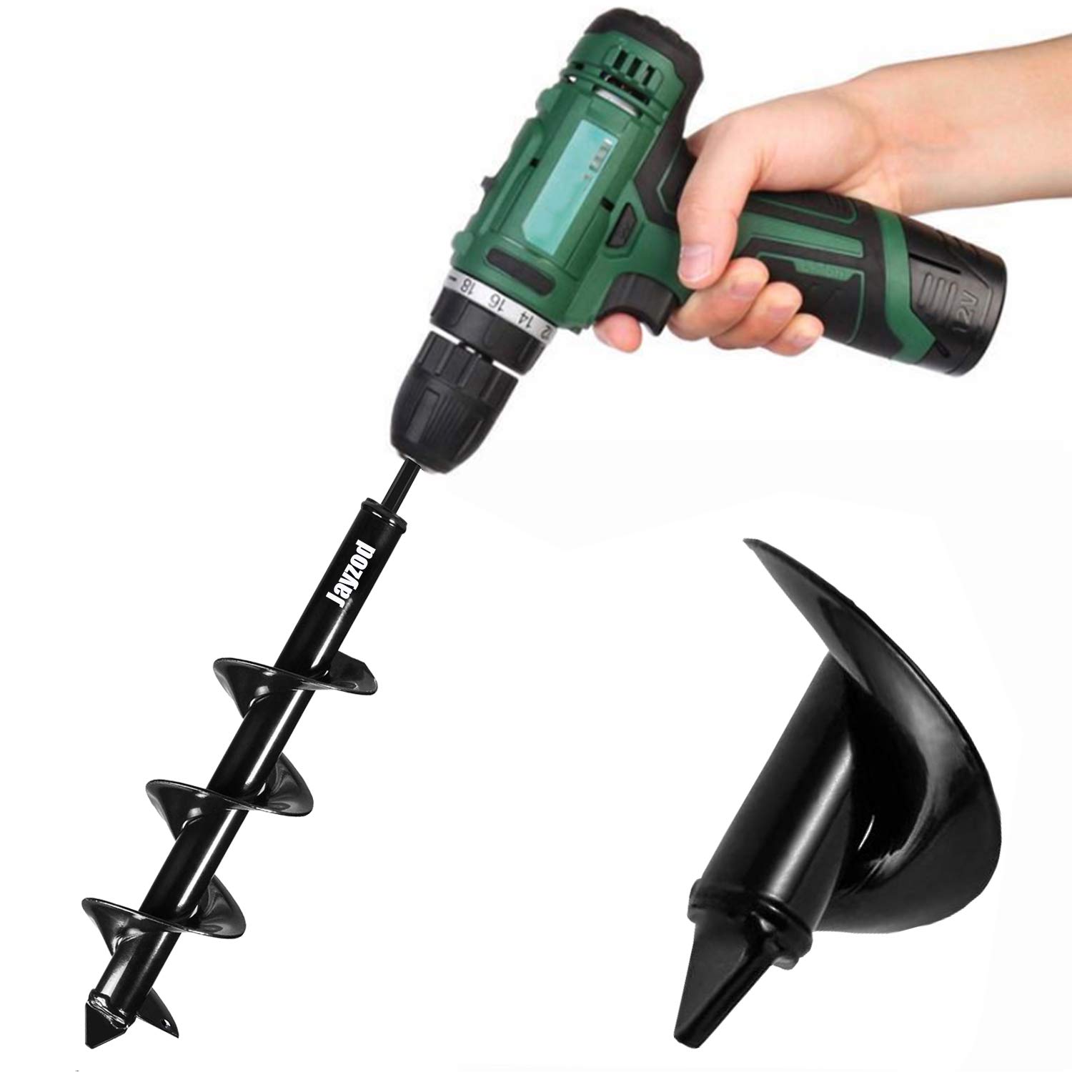 Auger Drill bit for Planting 4"X25" Garden Auger Spiral Drill Bit for Bulb & Bedding Plant for 3/8” Hex Drive Drill