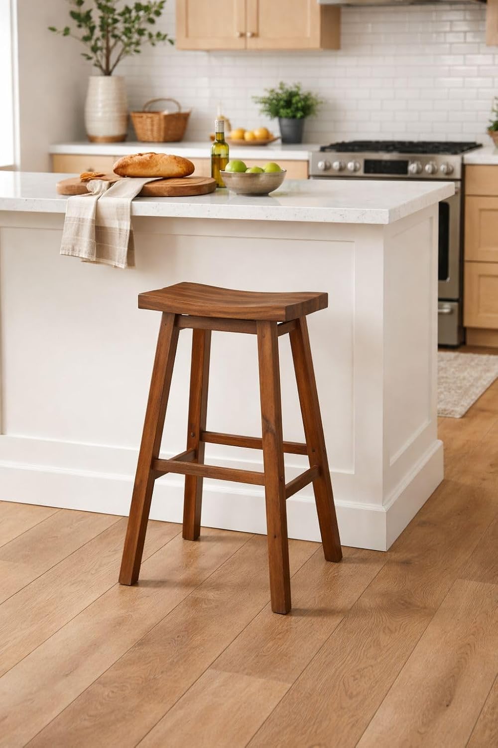 Boraam Sonoma Saddle Stool, Chestnut