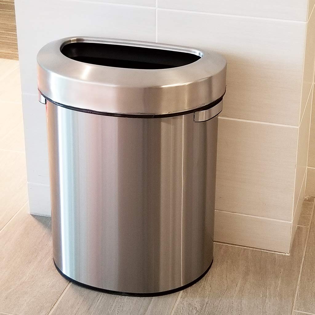 iTouchless Airstep 13 Gallon Step Pedal Kitchen Trash Can with Odor Filter, 50 Liter Commercial Grade Stainless Steel Recycle Bin for Home and Office, Silent Lid Open and Close