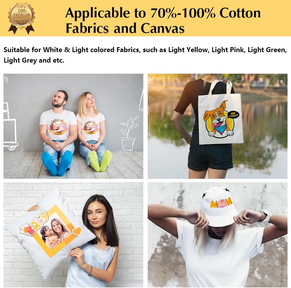 TransOurDream Upgraded Iron on Heat Transfer Paper for T Shirts (20 Sheets