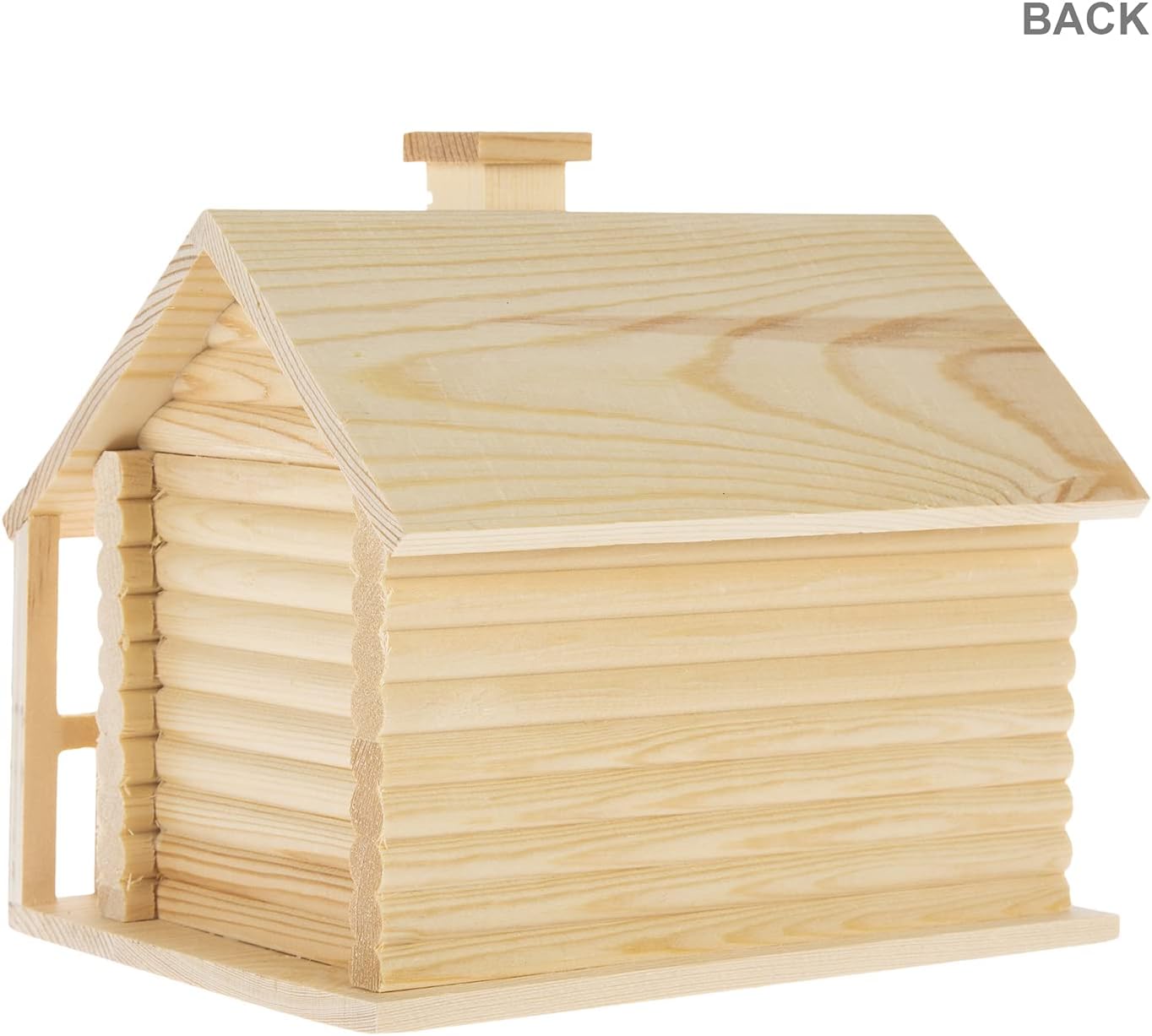 Hobby Lobby Woodpile Fun! Log Cabin Unfinished Wood Birdhouse
