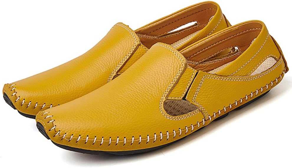 Men's Driving Shoes Leather Slipper Casual Slip on Loafers | Top Grain Leather Upper, Moccasin Toe, Slip-on, Traction Rubber Outsole, Mens Dress Shoes, Mens Casual Loafers