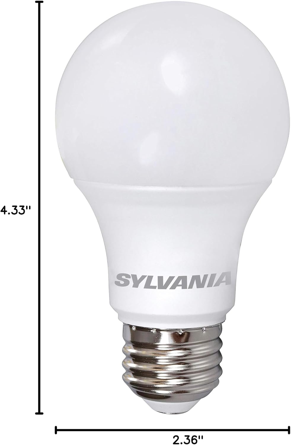 Sylvania LED A19 Light Bulb, 100W = 14W, Non-Dimmable, Frosted Finish, 1500 Lumens, 2700K, Soft White - 4 Pack (78101)