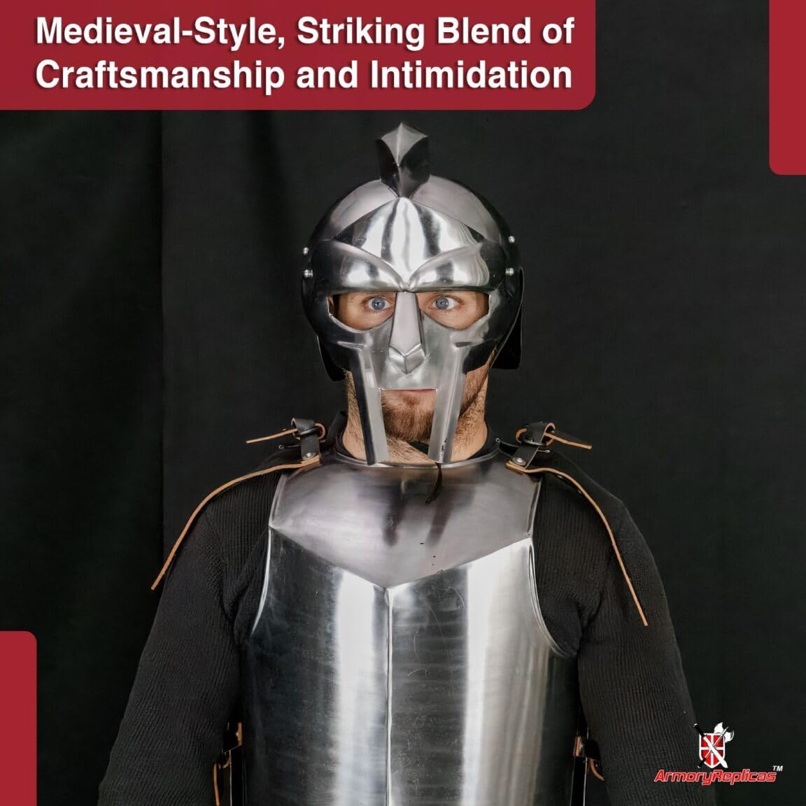 Armory Replicas Maximus Roman Gladiator Blackened 18g Helmet