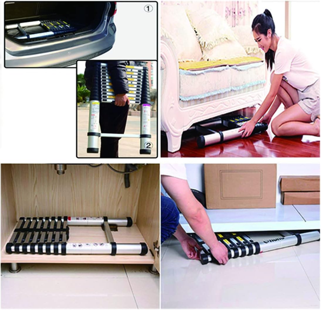 Jiahe 16.5fT/5M Aluminum Telescoping Extension Ladder Portable Multi-Purpose Portable Extension Ladder for Indoors Outdoors with Capacity of 330LB