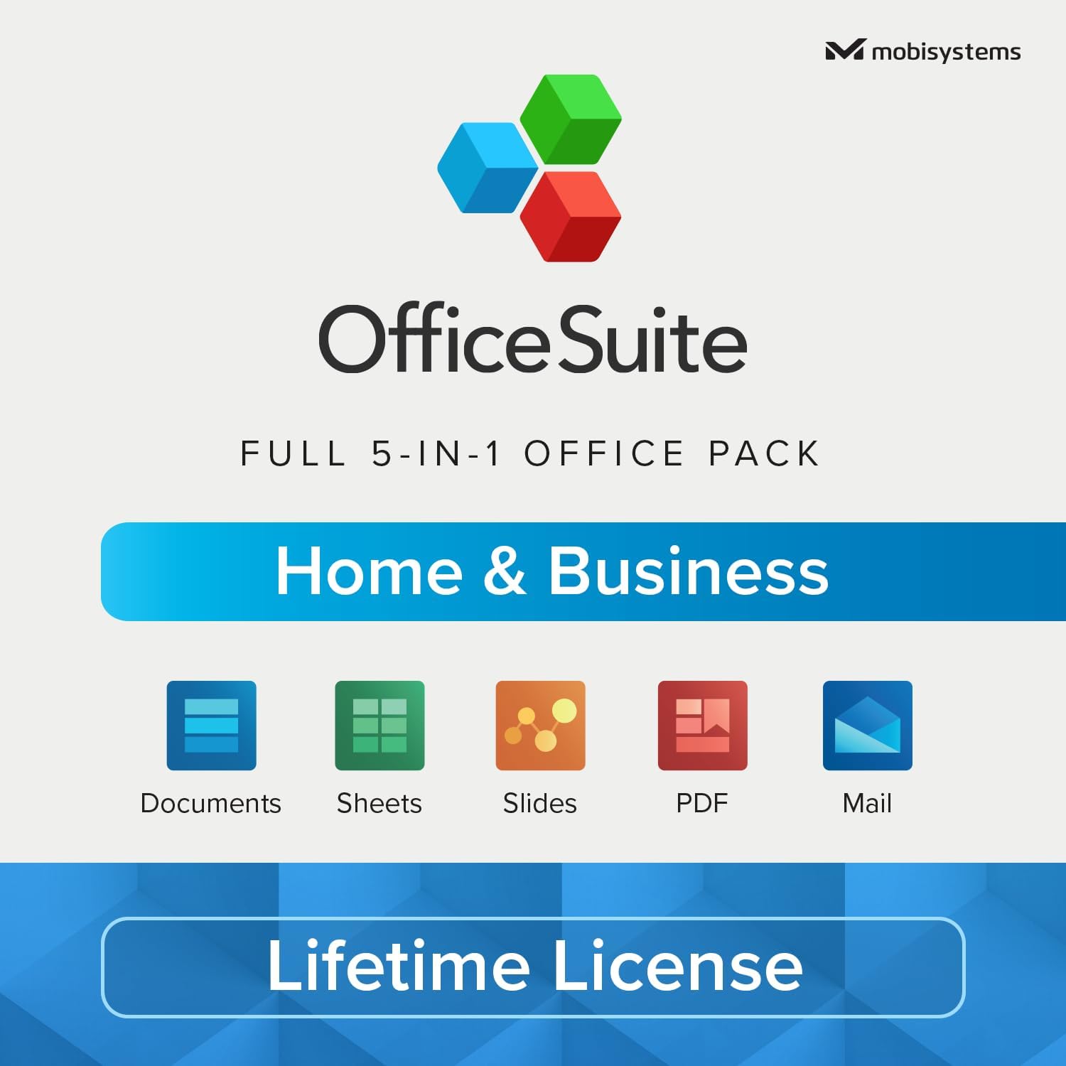 OfficeSuite Home & Business - Lifetime License - Documents, Sheets, Slides, PDF, Mail & Calendar for Windows | 1 PC | Physical Activation Card